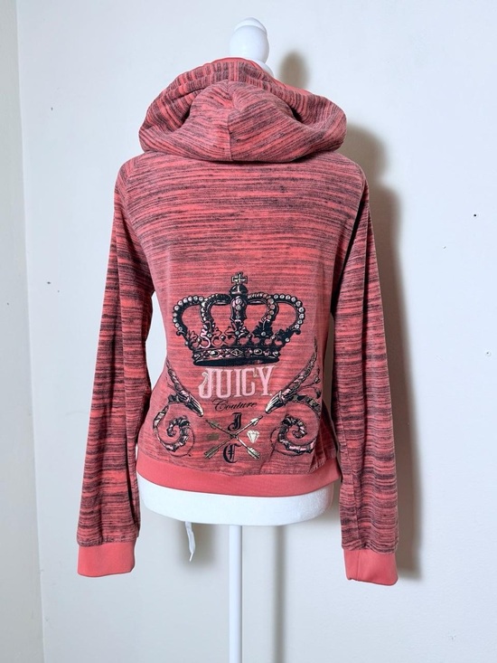 Juicy Couture Sweaters - Juicy Couture Coral Pink Hooded Sweater with Crown Logo